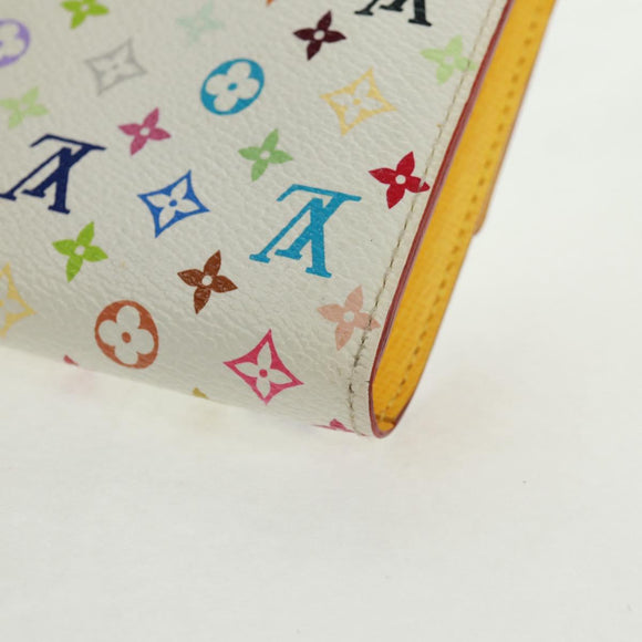 LOUIS VUITTON Multicolor Portefeuille Sarah Wallet White M93532 Auth 163706V