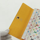 LOUIS VUITTON Multicolor Portefeuille Sarah Wallet White M93532 Auth 163706V-18