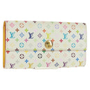 LOUIS VUITTON Multicolor Portefeuille Sarah Wallet White M93532 Auth 163706V-1