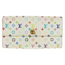 LOUIS VUITTON Multicolor Portefeuille Sarah Wallet White M93532 Auth 163706V-13