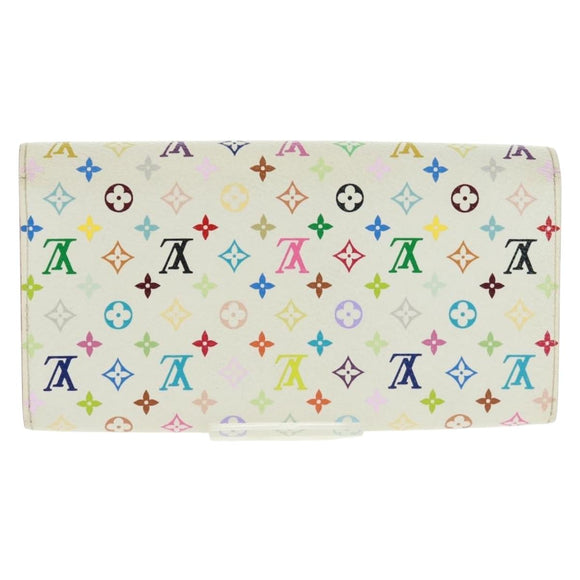 LOUIS VUITTON Multicolor Portefeuille Sarah Wallet White M93532 Auth 163706V