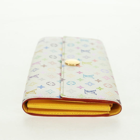 LOUIS VUITTON Multicolor Portefeuille Sarah Wallet White M93532 Auth 163706V