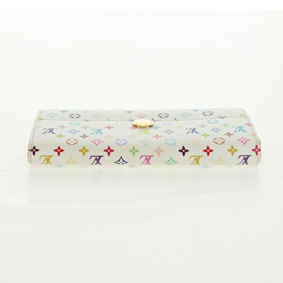 LOUIS VUITTON Multicolor Portefeuille Sarah Wallet White M93532 Auth 163706V