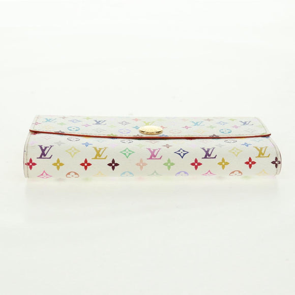 LOUIS VUITTON Multicolor Portefeuille Sarah Wallet White M93532 Auth 163706V