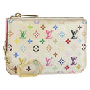 LOUIS VUITTON Multicolor Pochette Cles NM Coin Purse White M93734 LV Auth 163711-1