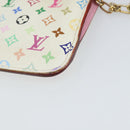 LOUIS VUITTON Multicolor Pochette Cles NM Coin Purse White M93734 LV Auth 163711-15