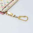 LOUIS VUITTON Multicolor Pochette Cles NM Coin Purse White M93734 LV Auth 163711-8