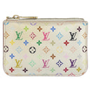 LOUIS VUITTON Multicolor Pochette Cles NM Coin Purse White M93734 LV Auth 163711-13