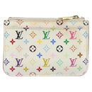 LOUIS VUITTON Multicolor Pochette Cles NM Coin Purse White M93734 LV Auth 163711-2