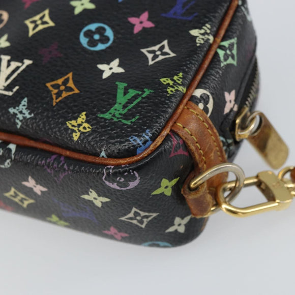 LOUIS VUITTON Monogram Multicolor Trousse Wapity Pouch Black M58034 Auth 163713