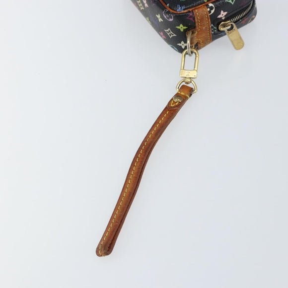 LOUIS VUITTON Monogram Multicolor Trousse Wapity Pouch Black M58034 Auth 163713