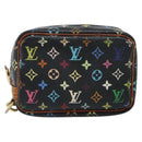 LOUIS VUITTON Monogram Multicolor Trousse Wapity Pouch Black M58034 Auth 163713-13