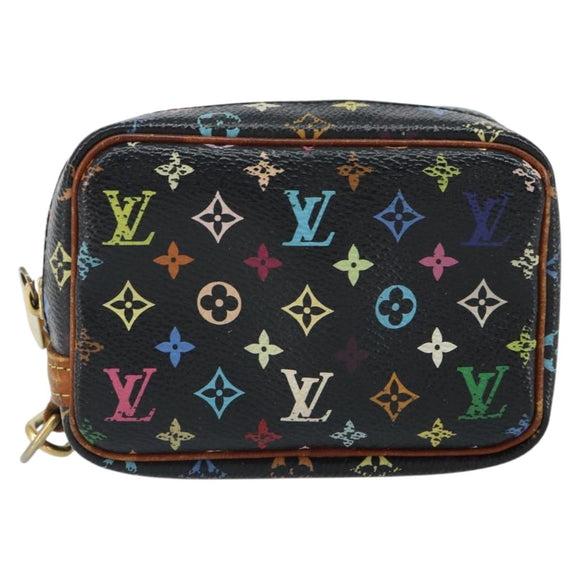 LOUIS VUITTON Monogram Multicolor Trousse Wapity Pouch Black M58034 Auth 163713