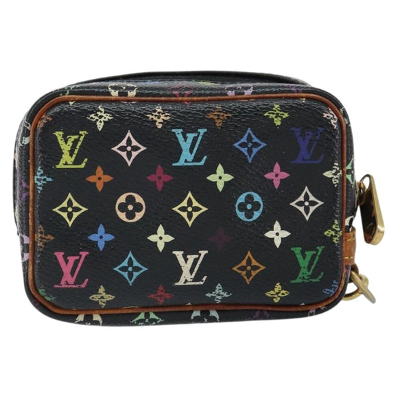 LOUIS VUITTON Monogram Multicolor Trousse Wapity Pouch Black M58034 Auth 163713