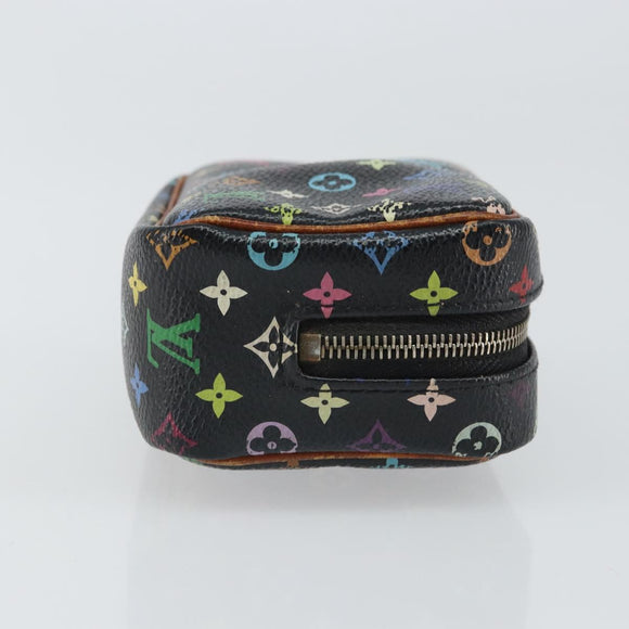 LOUIS VUITTON Monogram Multicolor Trousse Wapity Pouch Black M58034 Auth 163713
