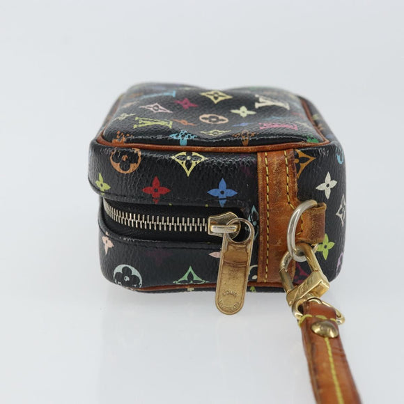 LOUIS VUITTON Monogram Multicolor Trousse Wapity Pouch Black M58034 Auth 163713