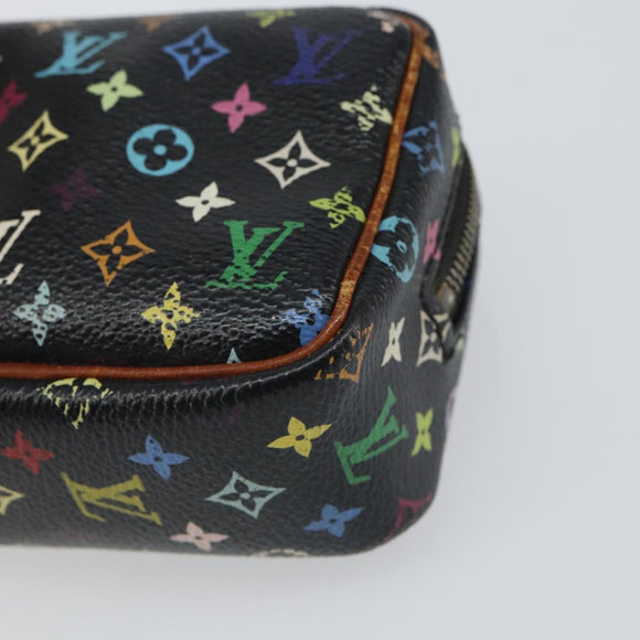 LOUIS VUITTON Monogram Multicolor Trousse Wapity Pouch Black M58034 Auth 163713