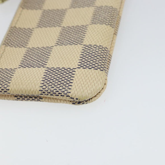 LOUIS VUITTON Damier Azur Pochette Cles Coin Purse N62659 LV Auth 163715