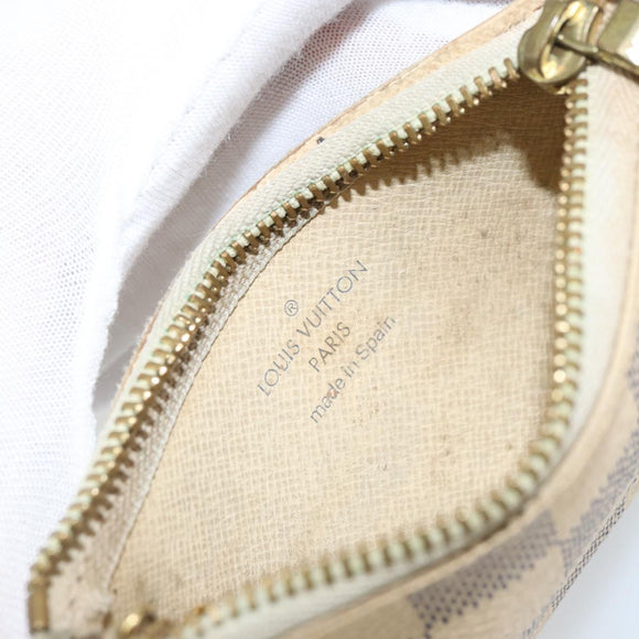 LOUIS VUITTON Damier Azur Pochette Cles Coin Purse N62659 LV Auth 163715