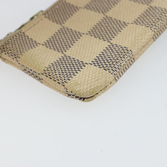 LOUIS VUITTON Damier Azur Pochette Cles Coin Purse N62659 LV Auth 163715