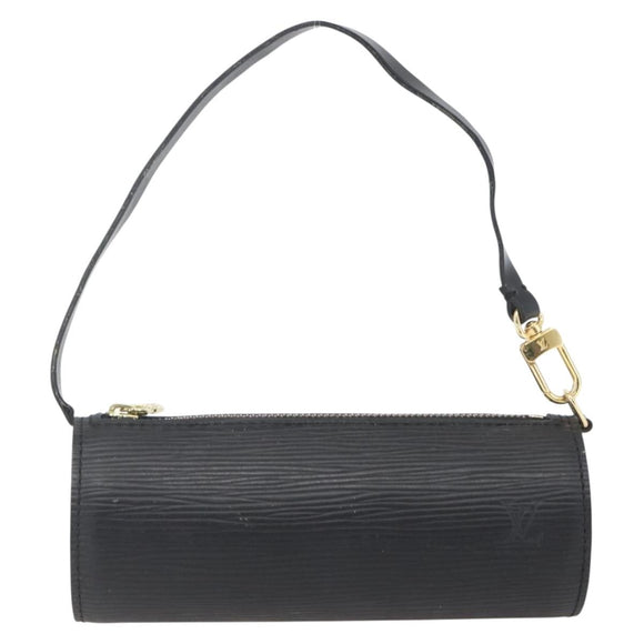 LOUIS VUITTON Epi Soufflot Pouch Schwarz LV Auth 163718