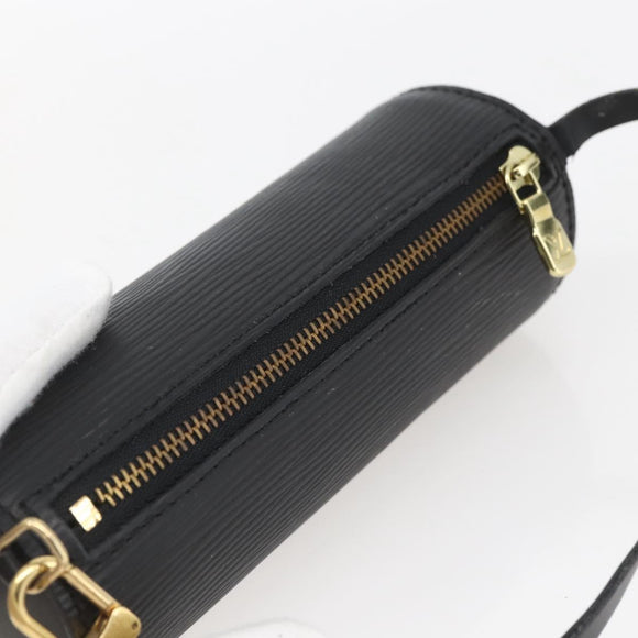 LOUIS VUITTON Epi Soufflot Pouch Schwarz LV Auth 163718