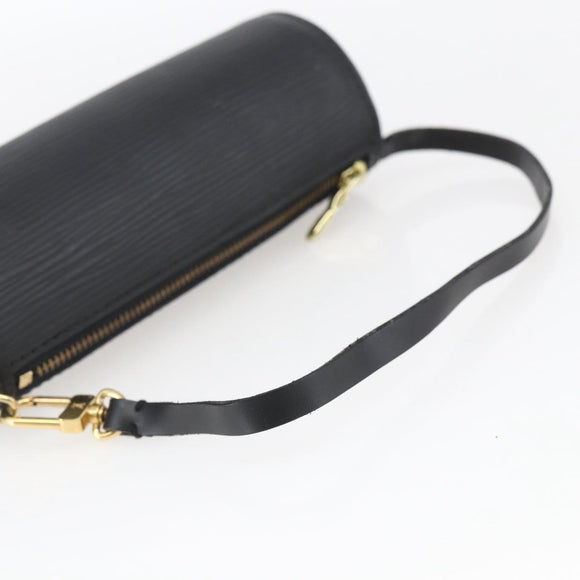 LOUIS VUITTON Epi Soufflot Pouch Schwarz LV Auth 163718