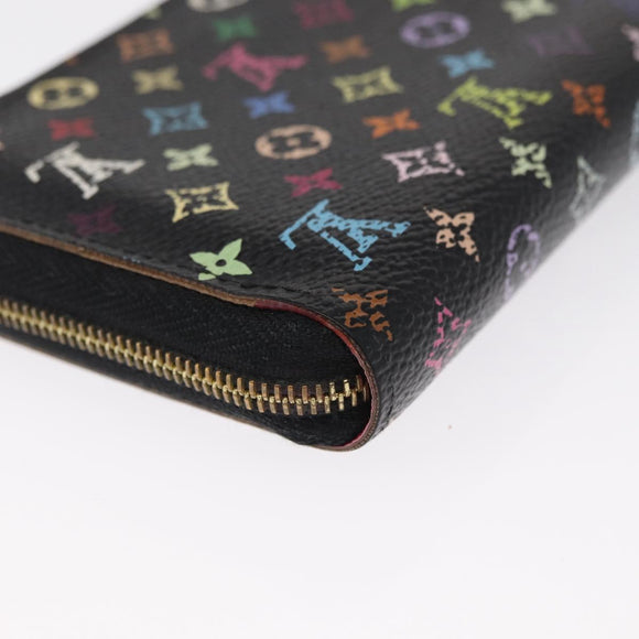 LOUIS VUITTON Monogram Multicolor Zippy Coin Purse Black M93740 LV Auth 163720
