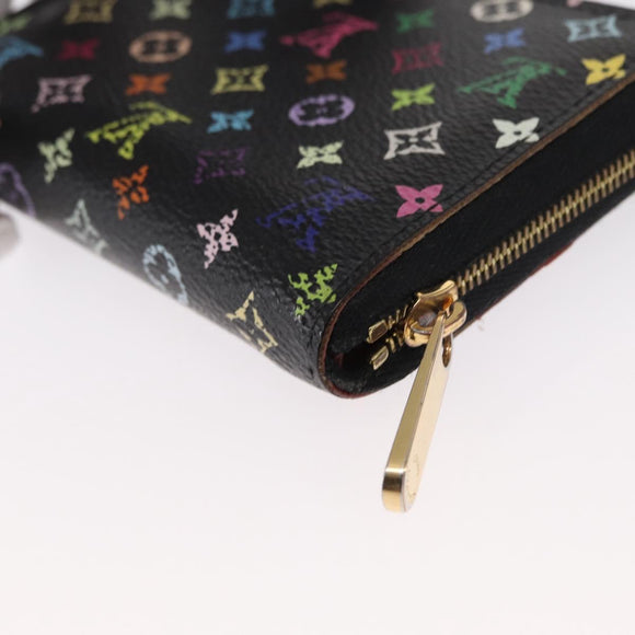 LOUIS VUITTON Monogram Multicolor Zippy Coin Purse Black M93740 LV Auth 163720