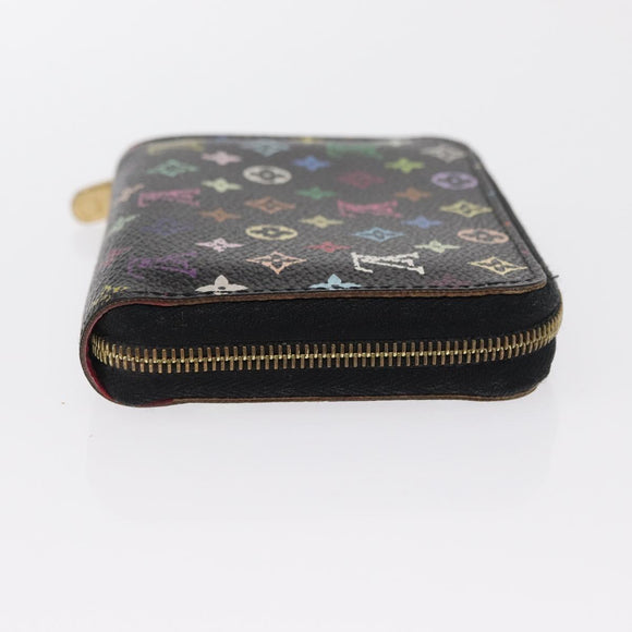 LOUIS VUITTON Monogram Multicolor Zippy Coin Purse Black M93740 LV Auth 163720