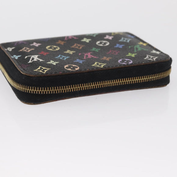 LOUIS VUITTON Monogram Multicolor Zippy Coin Purse Black M93740 LV Auth 163720