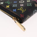 LOUIS VUITTON Monogram Multicolor Zippy Coin Purse Black M93740 LV Auth 163720-7
