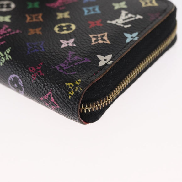 LOUIS VUITTON Monogram Multicolor Zippy Coin Purse Black M93740 LV Auth 163720