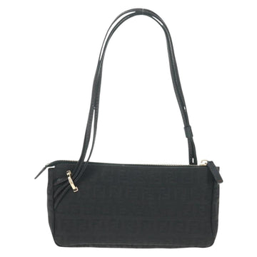 FENDI Zucchino Canvas Accessory Pouch Black Gold Auth 163722V - 0