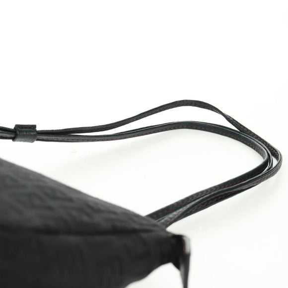 FENDI Zucchino Canvas Accessory Pouch Black Gold Auth 163722V