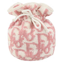 Christian Dior Trotter Canvas Pouch Pile Pink Auth 163724A-13