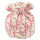 Christian Dior Trotter Canvas Pouch Pile Pink Auth 163724A-2