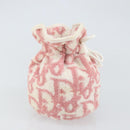 Christian Dior Trotter Canvas Pouch Pile Pink Auth 163724A-4