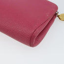 CHANEL COCO Mark Pouch Caviar Skin Pink Gold CC Auth 163727-10