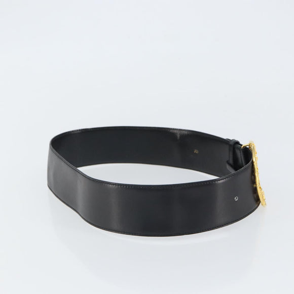 CELINE Belt Leather 31.5"" Black Gold Auth 163730V