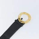 CELINE Belt Leather 31.5"" Black Gold Auth 163730V-6