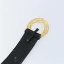 CELINE Belt Leather 31.5"" Black Gold Auth 163730V-7