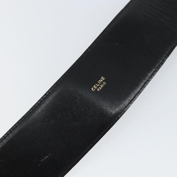 CELINE Belt Leather 31.5"" Black Gold Auth 163730V