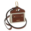 BURBERRY Neck pouch Earphone case Canvas Beige Gold Auth 163731M-1