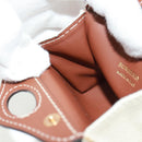 BURBERRY Neck pouch Earphone case Canvas Beige Gold Auth 163731M-22