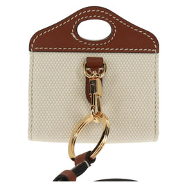 BURBERRY Neck pouch Earphone case Canvas Beige Gold Auth 163731M - 0