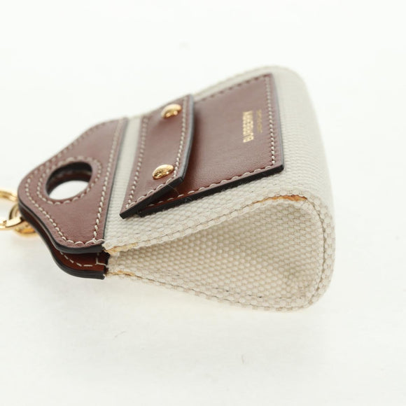 BURBERRY Neck pouch Earphone case Canvas Beige Gold Auth 163731M