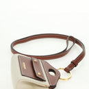 BURBERRY Neck pouch Earphone case Canvas Beige Gold Auth 163731M-14