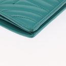 PRADA Compact Wallet Leder Smaragdgrün Auth 163735-15