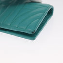 PRADA Compact Wallet Leder Smaragdgrün Auth 163735-16